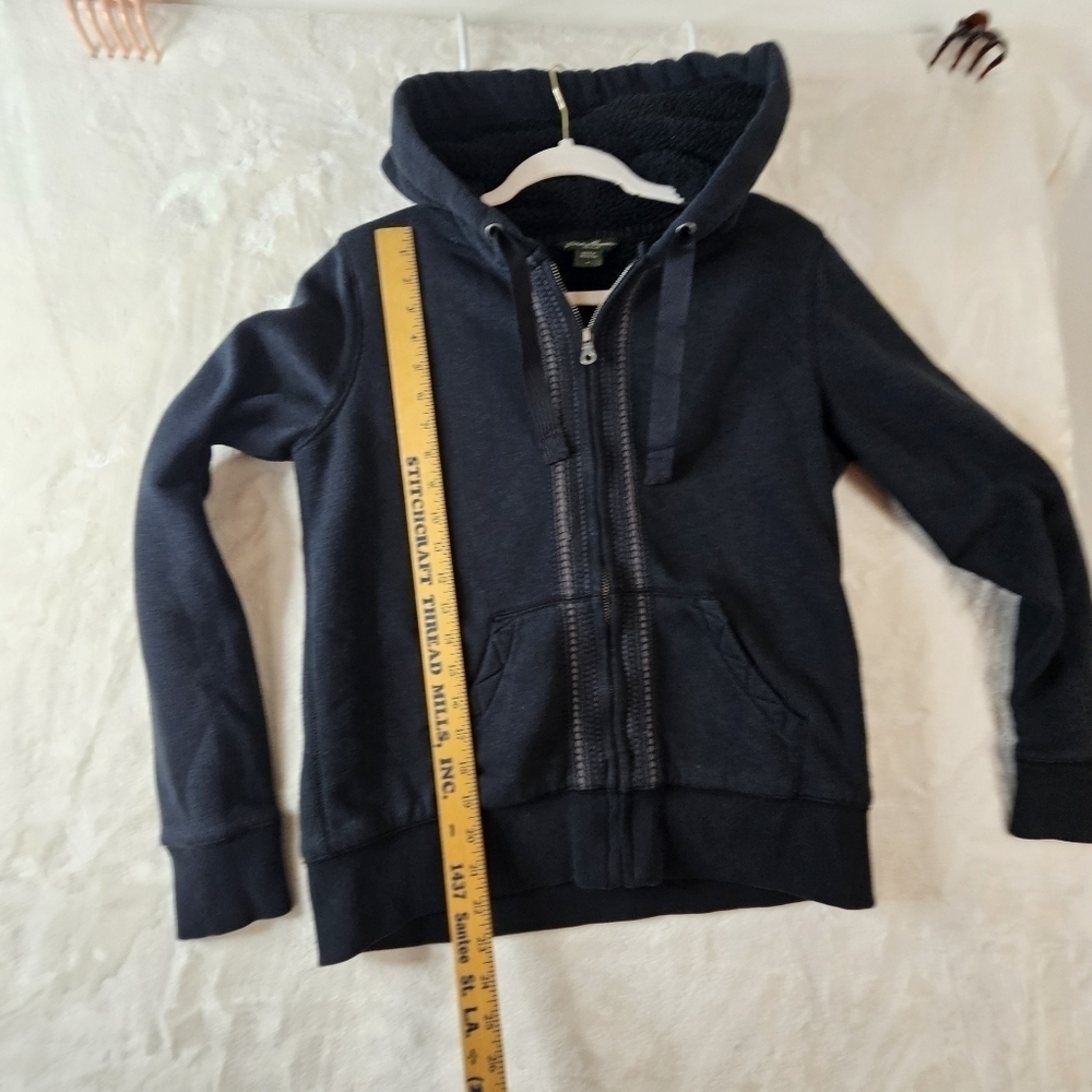 Eddie Bauer Fleece Lined Hoodie Medium Men’s Black Sweatshirt - Picture 3 of 10